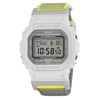G-SHOCK DW5600MNC-7A8 Watch - Grey/Neon Yellow Cloth Band