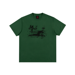 Vintage green Patty SS Tee, lightweight, 100% cotton, screen-printed graphic by Disorder Skateboards.