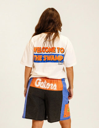 Duvin x Florida Gators Locals Tee in Off White with GATORS lettering and Albert river-float artwork