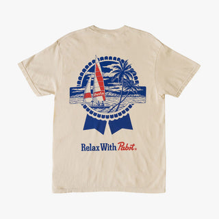 Male model in Duvin x PBR sailing tee; modern fit, premium cotton quality.