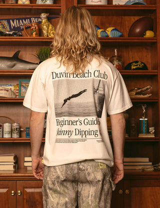 Duvin Skinny Dippin Tee in Antique with vintage-washed cotton and graphic artwork.