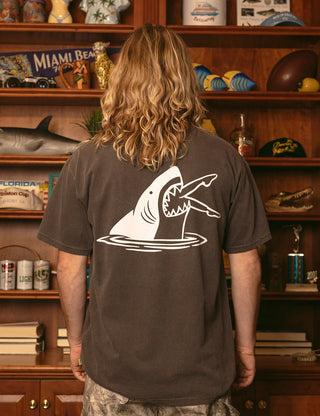 Duvin Design Co. Bite Tee in Black — mid-weight standard fit cotton tee with pigment vintage dye and garment wash for a sun-faded broken-in look