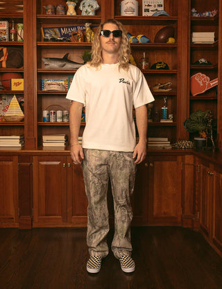 Duvin Bite Tee in Antique with vintage-washed cotton and front graphic.