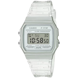 Casio F-91WS-7 digital watch with LED light and stopwatch.
