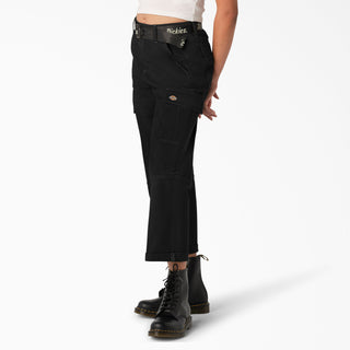 Relaxed Fit Contrast Stitch Cropped Cargo Pants