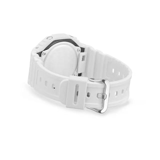 G-SHOCK GA2100-7A7 analog-digital watch in white with shock-resistant design and dual LED lighting.
