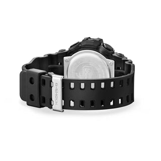 G-SHOCK GA700BEG-1A analog-digital watch with black resin case, electro green accents, and oversized dial.