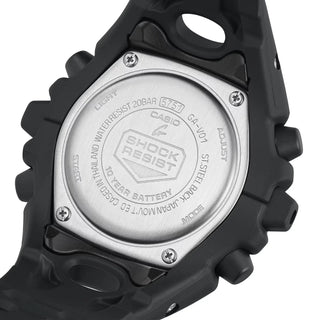 G-SHOCK GAV01-1A matte black watch with organic cool eyes openwork dial, spherical glass with polished indices, magnetic hand technology, and resin bezel and band