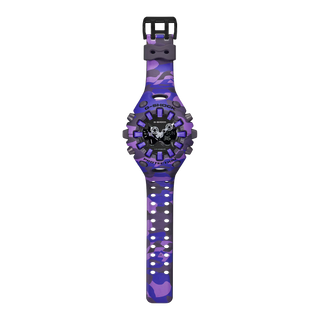 "G-Shock GAV01CMG-6A Bold Camo Watch — large GA-V01 case, MAP printed camo bezel and band with hidden G-mark, available in vivid purple and bright pink.