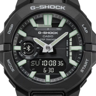 G-SHOCK GBA950-1A sports watch with origami-inspired bio-based resin band, Bluetooth connectivity, Auto Lap pace tracking, step count and calorie display, shock resistance, and 200-meter water resistance