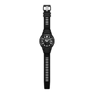 G-SHOCK GBA950-1A sports watch with origami-inspired bio-based resin band, Bluetooth connectivity, Auto Lap pace tracking, step count and calorie display, shock resistance, and 200-meter water resistance