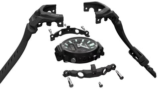 G-SHOCK GBA950-1A sports watch with origami-inspired bio-based resin band, Bluetooth connectivity, Auto Lap pace tracking, step count and calorie display, shock resistance, and 200-meter water resistance