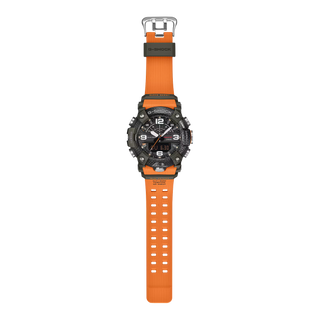 "G-Shock MUDMASTER GGB100X-1A9 — carbon fiber-reinforced case, three-layer carbon insert bezel, mud filter, bio-based resin band, Master of G extreme terrain watch"