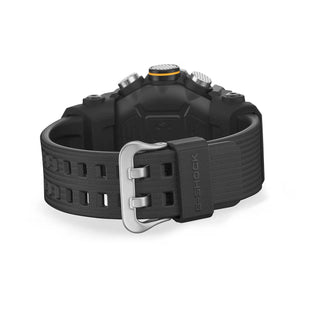 G-SHOCK GGB100XMB-1A MUDMASTER watch with black ion-plated stainless-steel mirror finish bezel, bio-based carbon fiber-reinforced case, bio-based resin band, and Master of G design for extreme environments