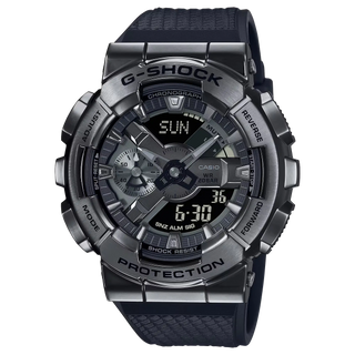 G-SHOCK GM110BB-1A Analog-Digital Watch, black with metal bezel.