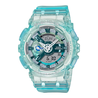 G-SHOCK GMAS110VW-2A Analog-Digital Watch, translucent with vapor deposition finish.