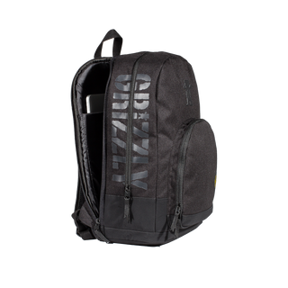 Grizzly G-Script Backpack in Black with suede zipper pulls