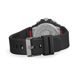 G-SHOCK GSTB1000-1A with a silver-tone metal bezel, black brick-pattern dial, silver-tone hands and markers, and black band