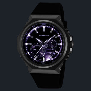 G-SHOCK GSTB1000-1A with a silver-tone metal bezel, black brick-pattern dial, silver-tone hands and markers, and black band