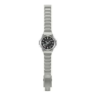 G-SHOCK GSTB1000D-1A watch with solid stainless steel band and bezel, Bluetooth connectivity, Tough Solar power, Carbon Core Guard, minimalist design, and multi-finish construction