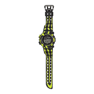 G-Shock Frogman GW8200TPF-1 diver watch with green and black striped design and textured resin band.
