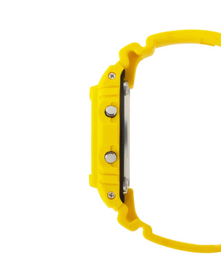 Yellow G-Shock 5600 series digital watch, Galápagos tortoise design, Charles Darwin Foundation collaboration.