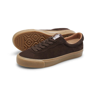 Last Resort AB VM001-Lo skate shoe in brown suede with gum sole, minimalistic design.