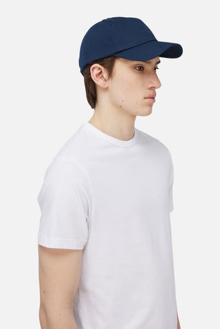 Navy Dime low profile cap with tonal embroidery and curved brim