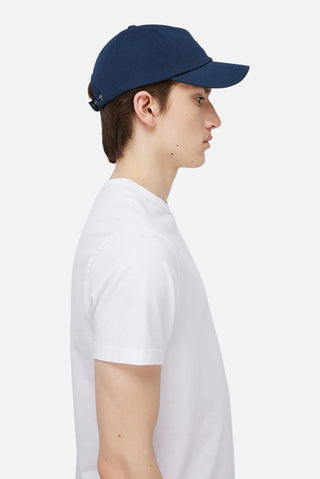 Navy Dime low profile cap with tonal embroidery and curved brim
