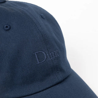 Navy Dime low profile cap with tonal embroidery and curved brim