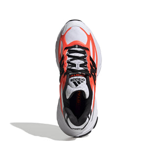 adidas Originals Adistar XLG 2.0 Shoes in Cloud White/Core Black/Solar Orange — RPU molded cage upper, mesh base with reflective details, ADIPRENE heel cushioning, and rubber outsole inspired by adidas heritage models from the 00s