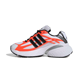 adidas Originals Adistar XLG 2.0 Shoes in Cloud White/Core Black/Solar Orange — RPU molded cage upper, mesh base with reflective details, ADIPRENE heel cushioning, and rubber outsole inspired by adidas heritage models from the 00s
