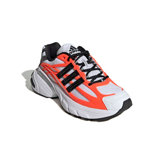 adidas Originals Adistar XLG 2.0 Shoes in Cloud White/Core Black/Solar Orange — RPU molded cage upper, mesh base with reflective details, ADIPRENE heel cushioning, and rubber outsole inspired by adidas heritage models from the 00s