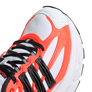 adidas Originals Adistar XLG 2.0 Shoes in Cloud White/Core Black/Solar Orange — RPU molded cage upper, mesh base with reflective details, ADIPRENE heel cushioning, and rubber outsole inspired by adidas heritage models from the 00s