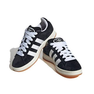adidas Campus 00s Shoes in Core Black, suede skate-inspired sneaker with gum sole and white 3-Stripes.