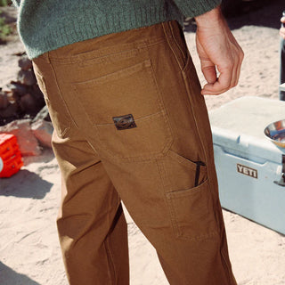 Roark HWY 1 Utility Denim Pant in otter brown with loose fit, Bedford cord fabric, and workwear-inspired pockets.
