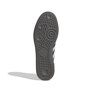 Black shoe sole with a brand logo on a white background