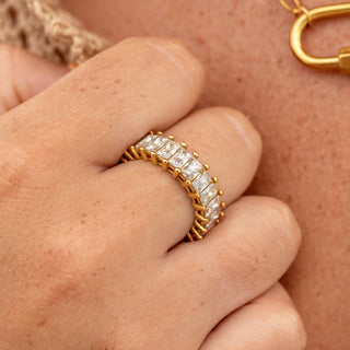 ALCO Jewelry Manifested This Ring - 18K gold-plated stainless steel, cubic zirconia stones, hypoallergenic, water-resistant.