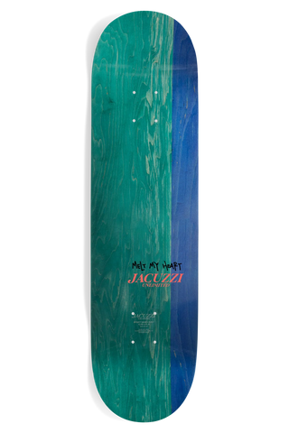 Jacuzzi Jake Yanko Venom Treat Skateboard Deck 8.75 inches, debut pro model with Nick Zizzo artwork, Epoxy 7 construction 7-ply 100% North American Maple with epoxy glue, mellow concave steep kick, split top color veneers, individually pressed, 32.0 inch length 14.25 inch wheelbase