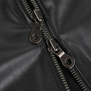 Dime black quilted jacket with wavy debossed pattern and oversized logo patch.