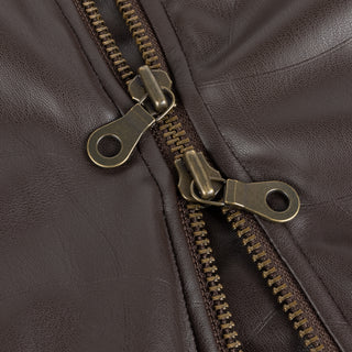 Dime brown quilted jacket with wavy debossed pattern and oversized logo patch.