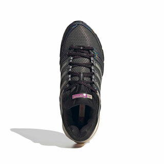 adidas Originals Adistar Control 5 in Core Black, Khaki Three, and Semi Lucid Fuchsia with a two-tone mesh upper and metallic overlays