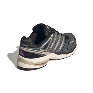 adidas Originals Adistar Control 5 in Core Black, Khaki Three, and Semi Lucid Fuchsia with a two-tone mesh upper and metallic overlays