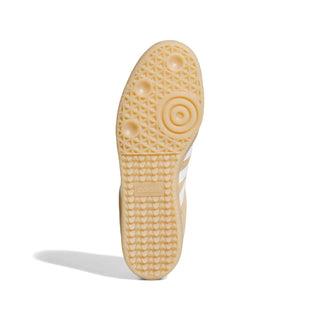 Close-up of a shoe sole with textured pattern on a white background