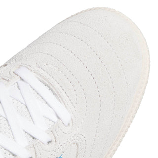 adidas Skateboarding Busenitz Pro in Grey One/Light Blue/Chalk White — suede and synthetic upper, Geofit padded collar, recessed eyelets, textile lining, and pivot-point rubber cupsole