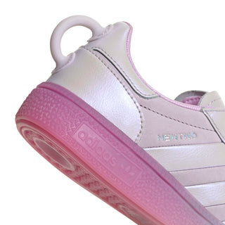 adidas Originals Pokémon Handball Spezial Shoes in Ice Lavender/Ice Lavender/Bliss Lilac — limited-edition Mewtwo collab with leather upper, T-Toe design, cold cement construction, and rubber outsole