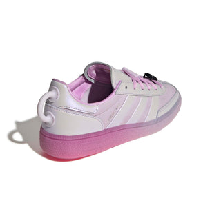 adidas Originals Pokémon Handball Spezial Shoes in Ice Lavender/Ice Lavender/Bliss Lilac — limited-edition Mewtwo collab with leather upper, T-Toe design, cold cement construction, and rubber outsole