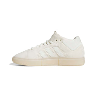 adidas Skateboarding Tyshawn Shoes in Off White/Gold Metallic — Tyshawn Jones signature skate shoe with leather upper, Adituff toe reinforcement, Adiprene sockliner, and EVA midsole