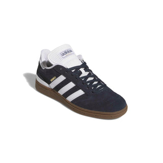 adidas Skateboarding Busenitz Pro Shoes in Aurora Ink/Footwear White/Gum — Copa Mundial-inspired skate shoe with suede upper, Geofit collar, recessed eyelets, and pivot-point rubber cupsole