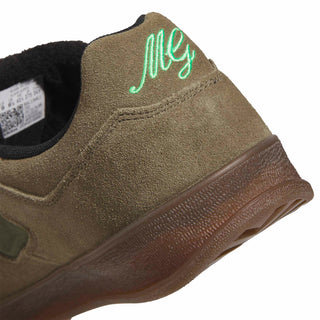 adidas Skateboarding Aloha Super Shoes in Olive Strata/Core Black/Gum — leather upper with coated overlays, COLD CEMENT construction, and rubber outsole for skate and street